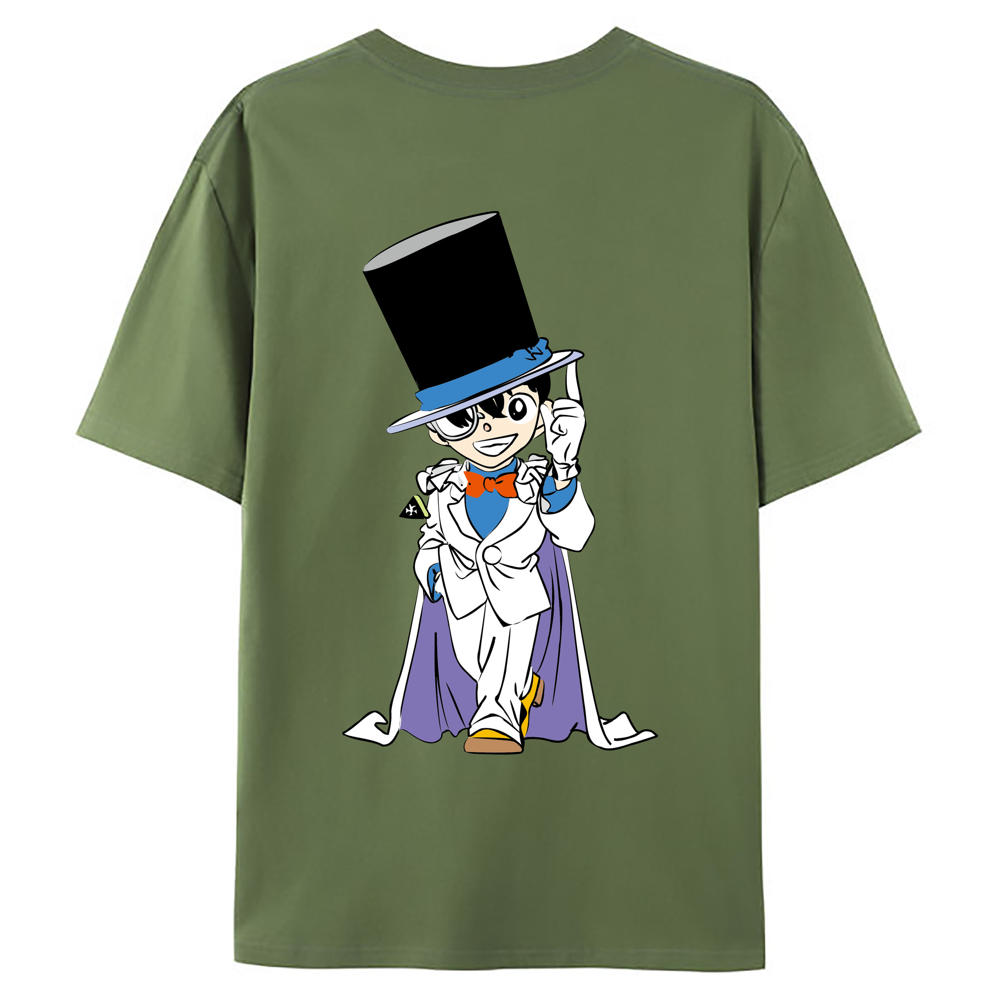 （画像用） 名探偵コナン 江戸川 コナン Detective Conan Conan Edogawa 綿100％ メンズ半袖Tシャツ（バックプリント） 通気性